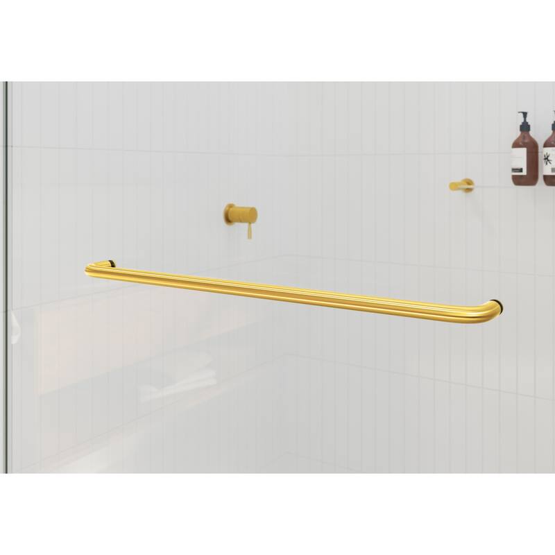 Polaris 60 in. x 60 in. Fully Frameless Glass Sliding Bypass Bathtub Doors with Square Hardware