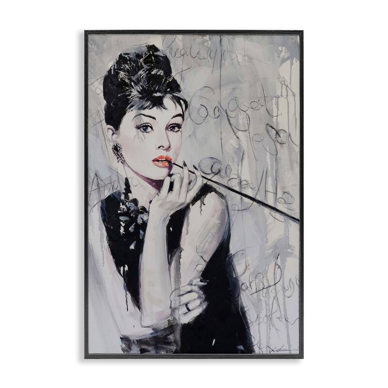 Stupell Bold & Classic Audrey Framed Giclee Art Design By Lucille Lee - 20 x 30 - Black