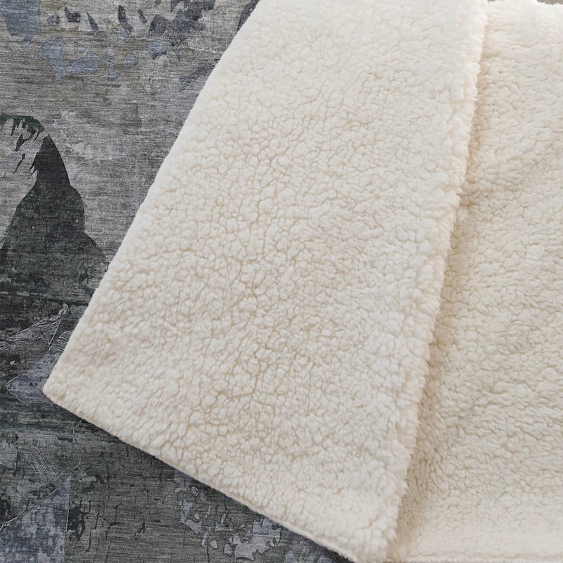 Premium Machine Washable Modern Floral Sherpa Throw Blanket
