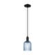 preview thumbnail 71 of 82, Innovations Lighting Downtown Urban - Bridal Veil - 1 Light 5" Cord Hung Mini Pendant Blue/Matte Black