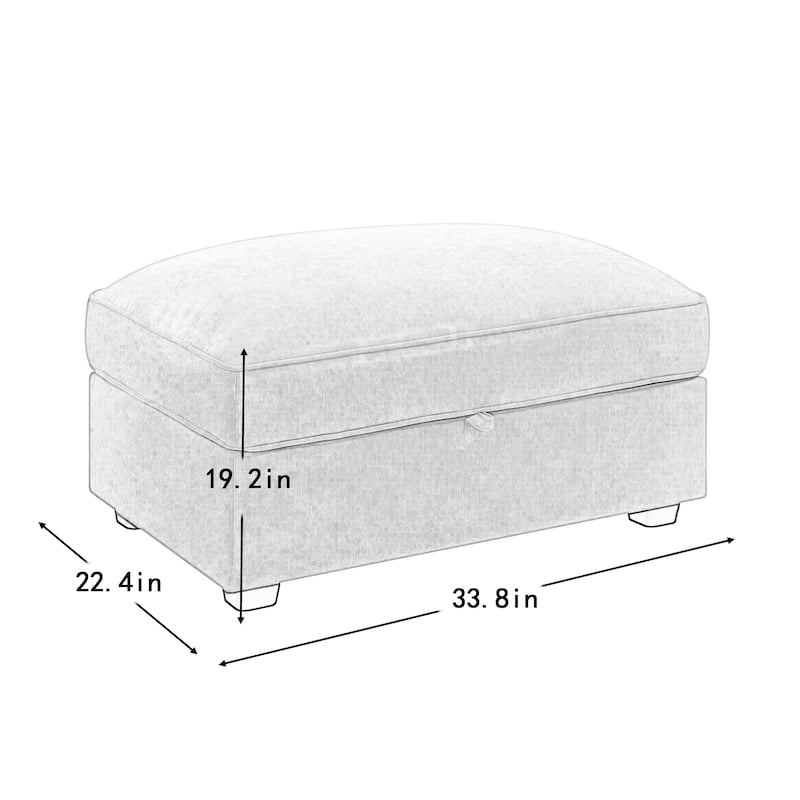 Rossetta Chenille Classic Color Matching Stylish Ottoman with Hidden Storage Spaces