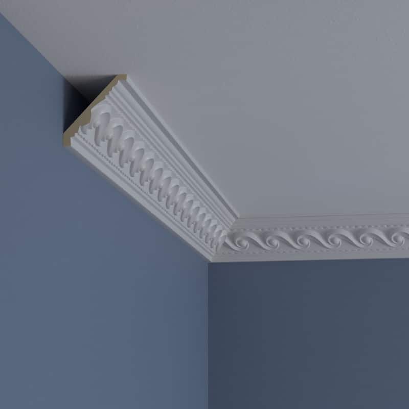 Marseille French Scroll Crown Moulding - 2 5/8"H x 2 3/8"P x 3 5/8"F x 94 1/2"L