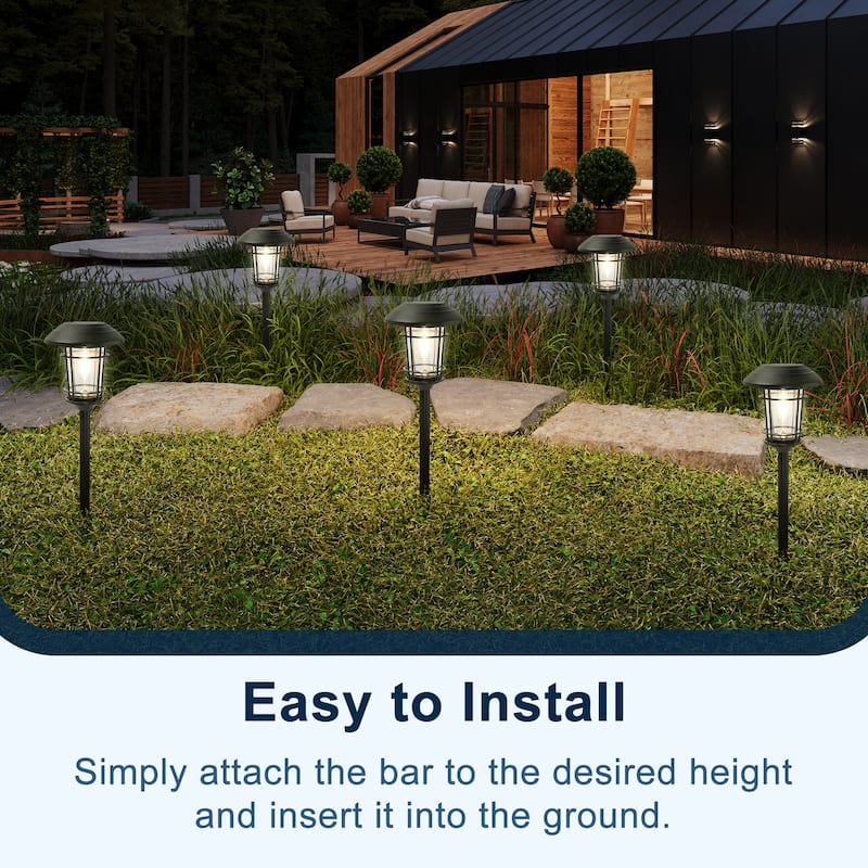 Solar Lamp Post Lights 5 Pack, Waterproof Outside Street Lights Solar Floor Lamp
