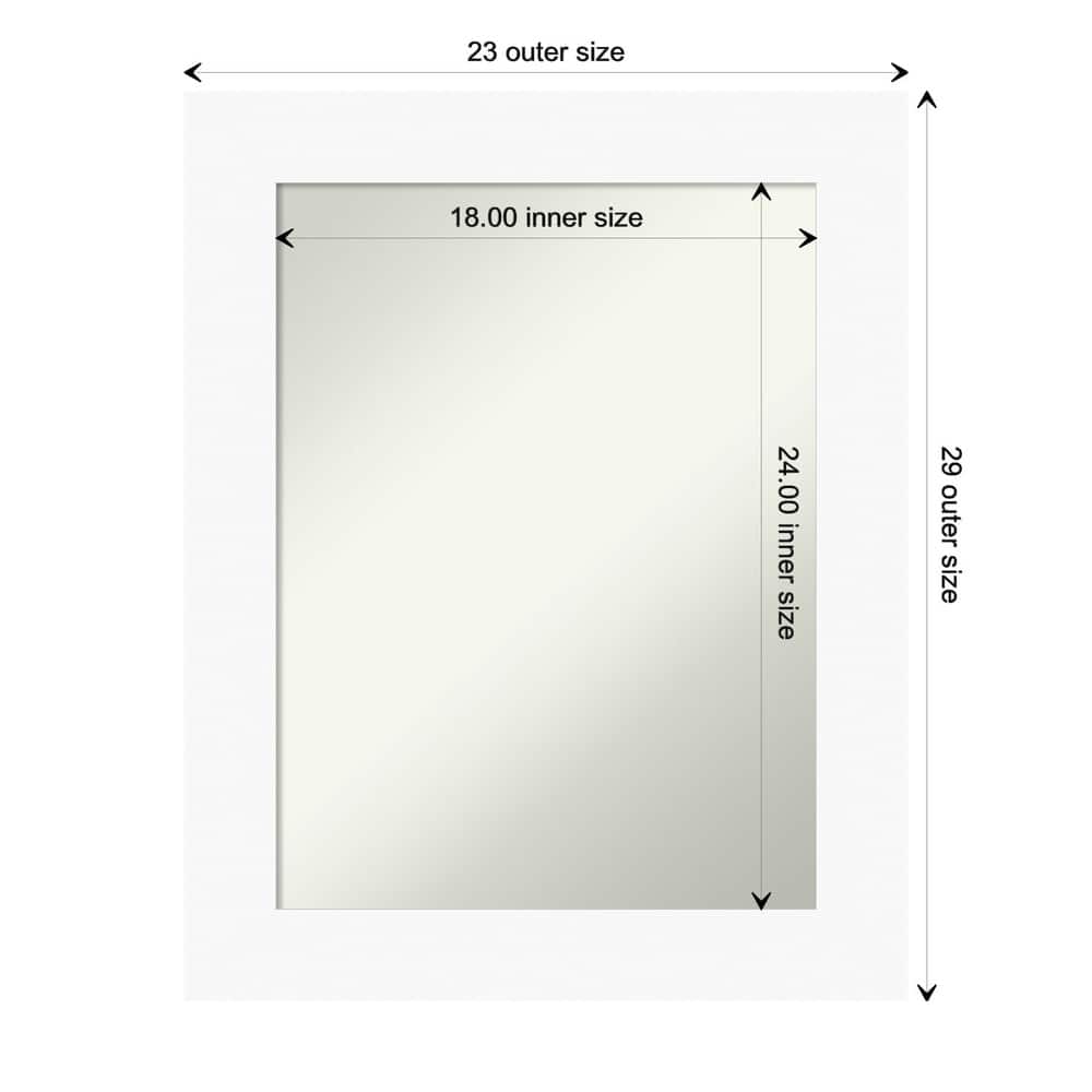 Basic Non-Beveled Wood Framed Bathroom Vanity Wall Mirror