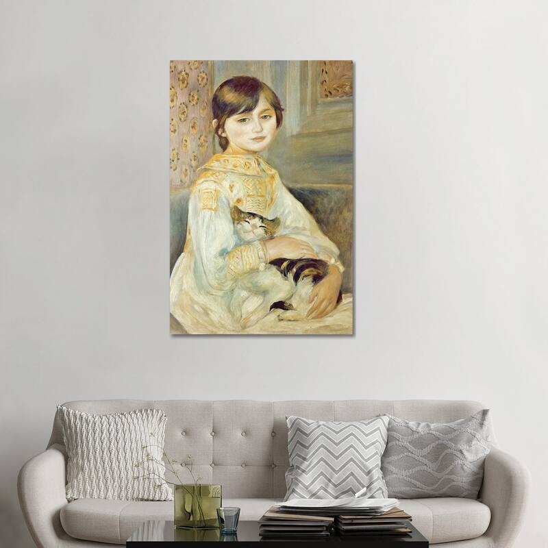 iCanvas "Julie Manet With Cat, 1887" by Pierre-Auguste Renoir Canvas Print - 48x32x1.5