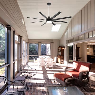 65/72/84 Inches Large LED Ceiling Fan with Light Remote(8-Blade)