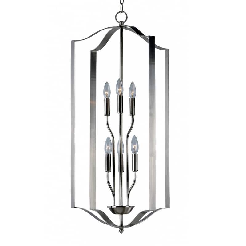 Maxim Provident 6 Light 18" Wide Taper Candle Pendant - Satin Nickel