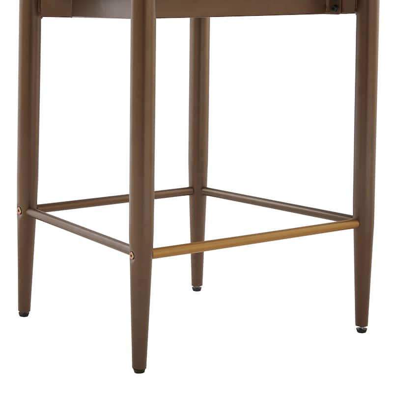 Christopher Knight Home - Livia Armless Bar Stool Set of 2 - Modern Fabric Upholstery with Sleek Black and Gold Metal Frame