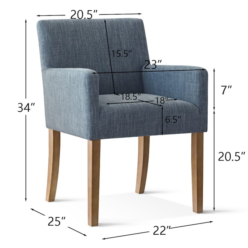 Linen Upholstered Armchair with Solid Wood Legs(Set of 4)