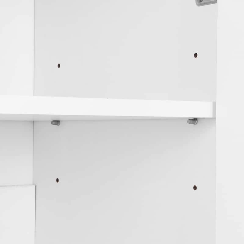 Home Shoe Cabinet, Wood Arched Door Organizer Cabinet with Adjustable Shelves, 43.30'' Tall Entryway Storage Cabinet