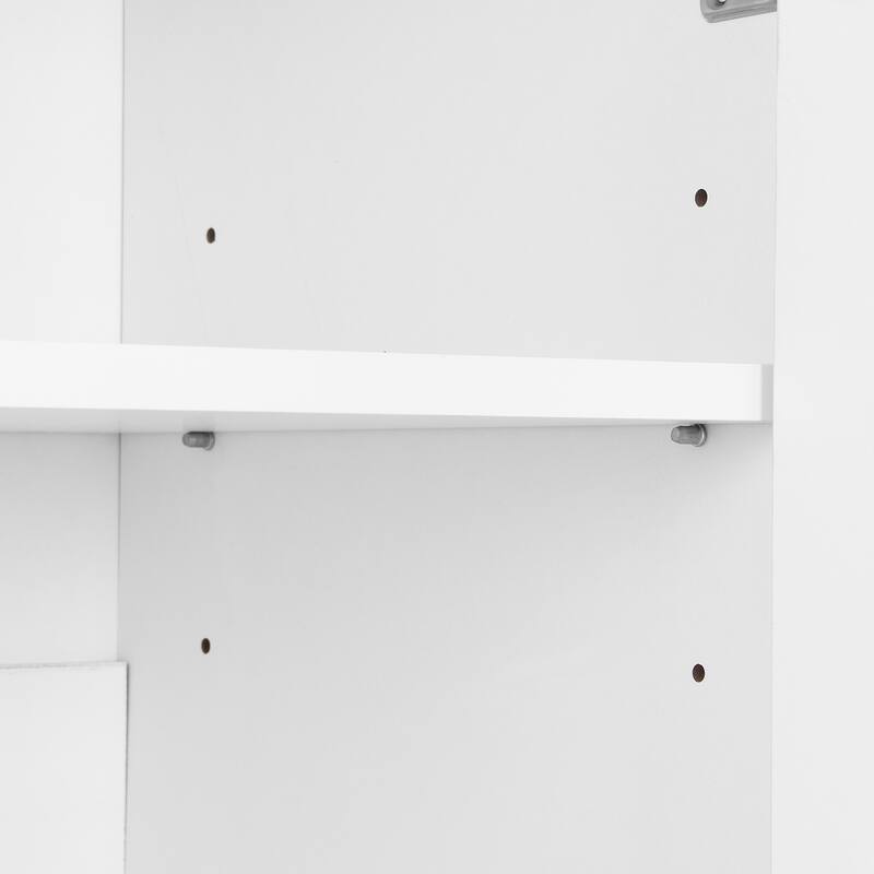 Roomfitters Elegant Shoe Cabinet with Arched Doors, Cream Style Storage Sideboard with Adjustable Shelves and Solid Wood Legs