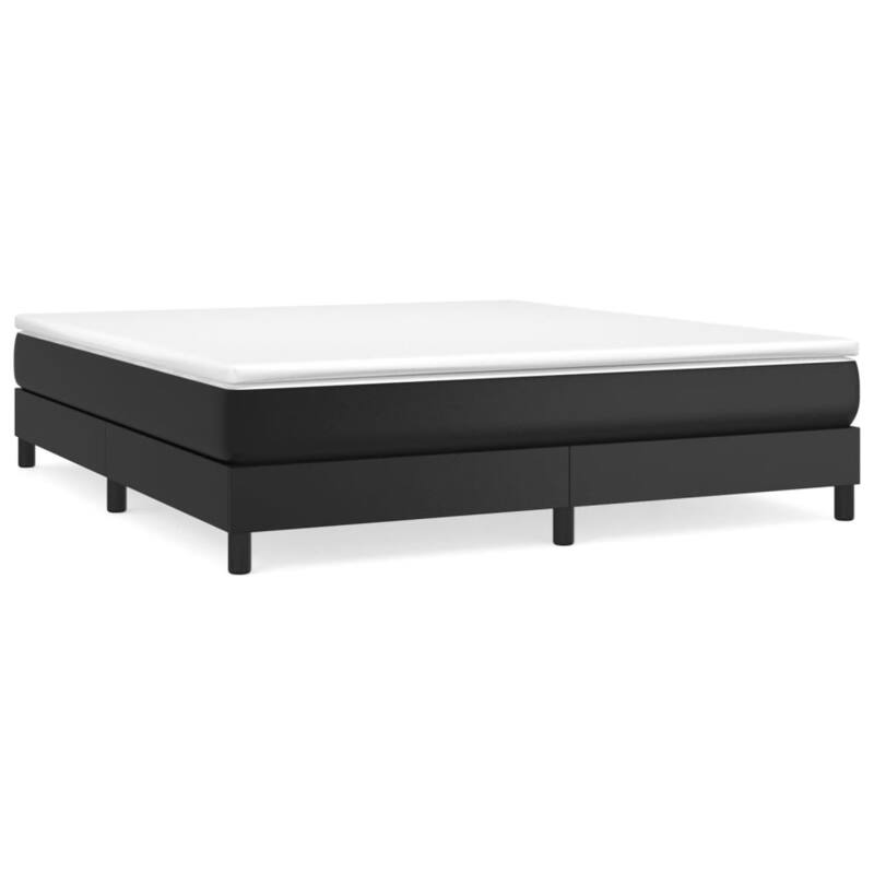 vidaXL Bed Frame Box Spring Bed Base with Mattress for Bedroom Faux Leather