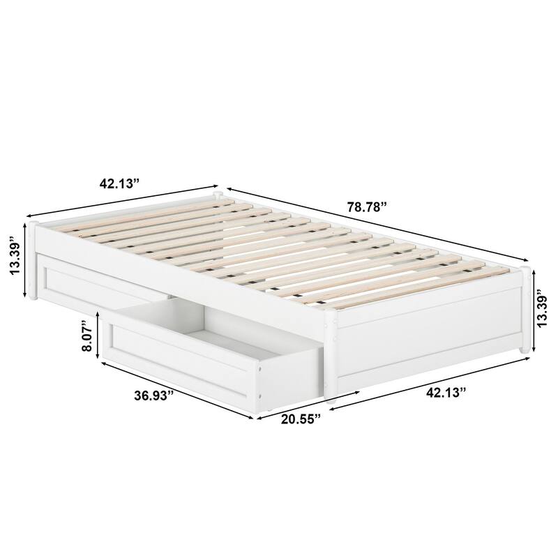 Barcelona Panel Platform Bed with Storage Drawers