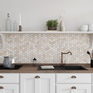 Apollo Tile 5 Pack 11.8-in X 12-in Beige Honeycomb Hexagon Marble 