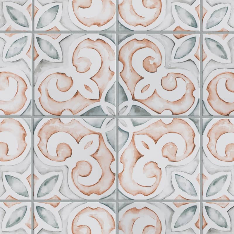Merola Tile Saint Germain Chaud Deco Simone 5-3/4" x 5-3/4" Porcelain Floor and Wall Tile