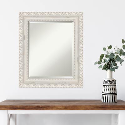 Opera Off White Beveled Wood Framed Wall Mirror - Opera Off White