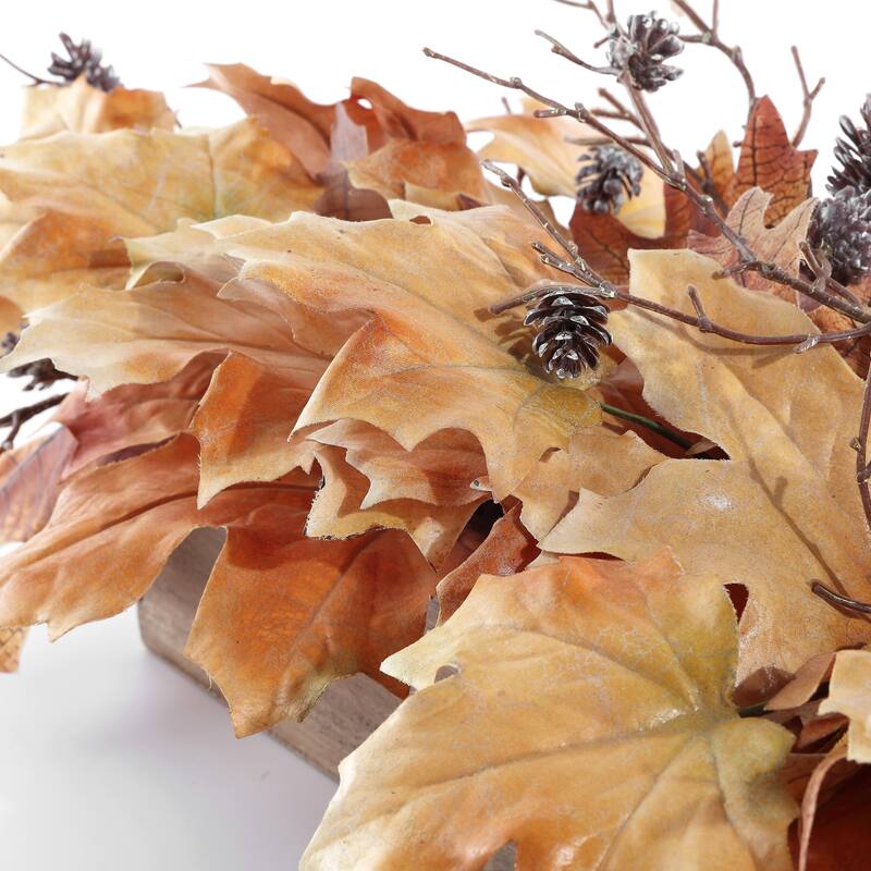 SAFAVIEH Faux 30 Inch Maple Leaf Potted Arrangement - 30" W x 12" D x 10" H