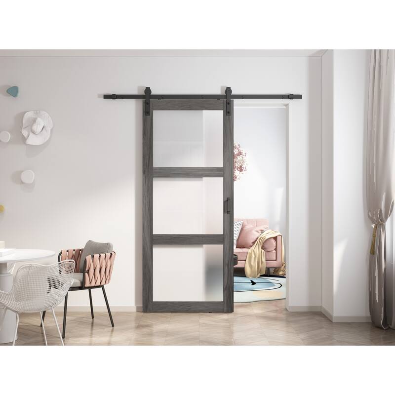 ANZZI 3 Vision Glass Durable Construction Sliding Door with Hardware Kit