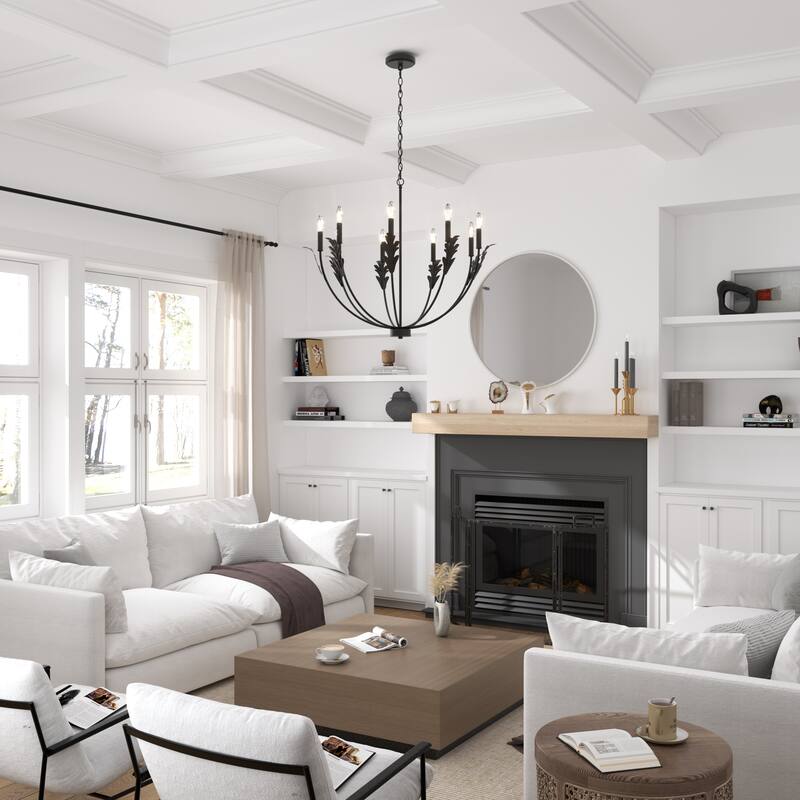 Acroma Black Vintage Leaf Pattern Pendant Light Ideal for Living Room Lighting