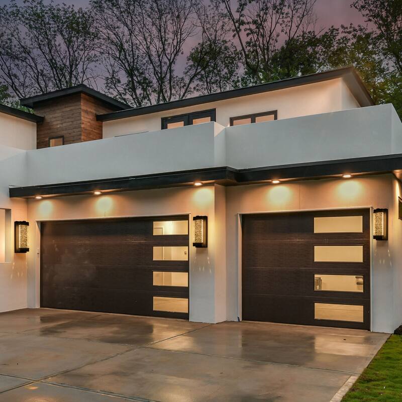 1-Light Crystal Outdoor Integrated LED Bulbble Glass Wall Sconce