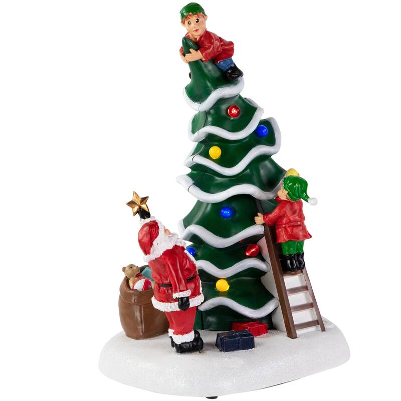 12" LED Lighted Animated and Musical Santa's Helpers Christmas Figurine