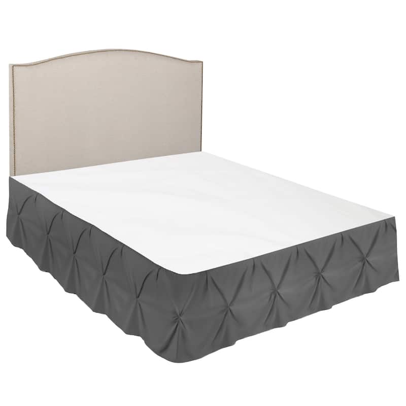 Nestl Pinch Pleat Bed Skirt - Soft Premium Microfiber Ruffle Bed Skirt - 14" Tailored Pintuck Wrap Around Dust Ruffle