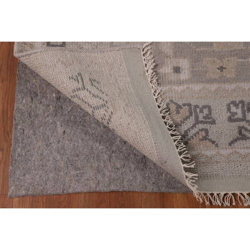 Geometric Heriz Serapi Indian Area Rug Hand-Knotted Wool Carpet - 8'9"x 11'8"