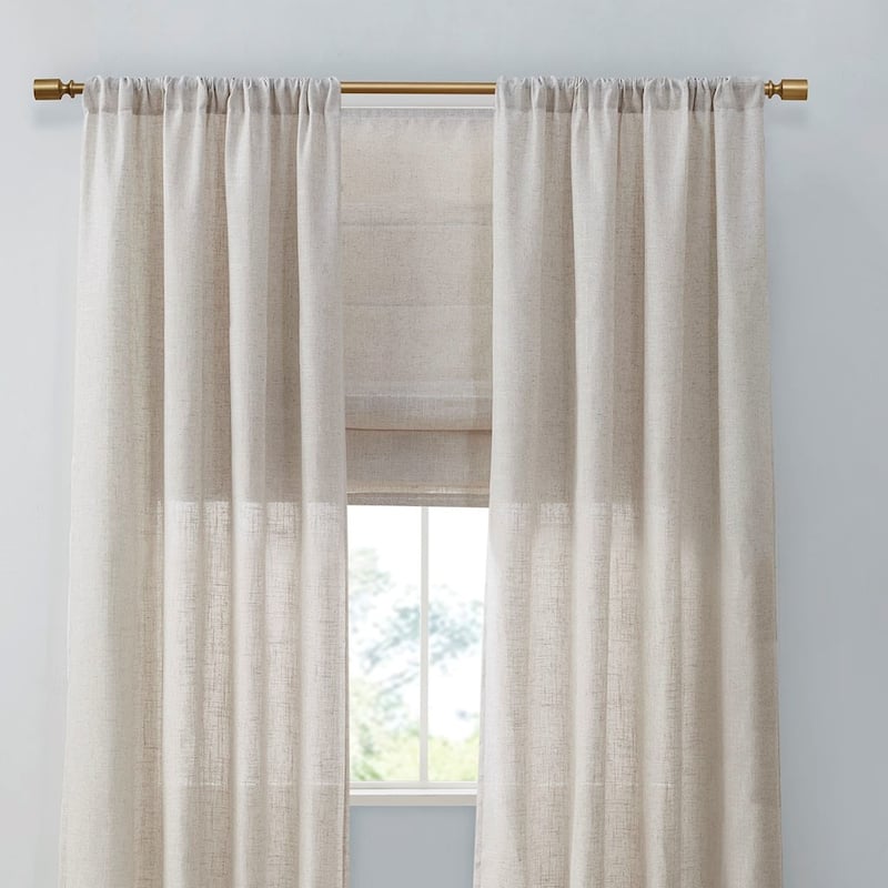 Linen Blend Light Filtering Curtain Panel Pair