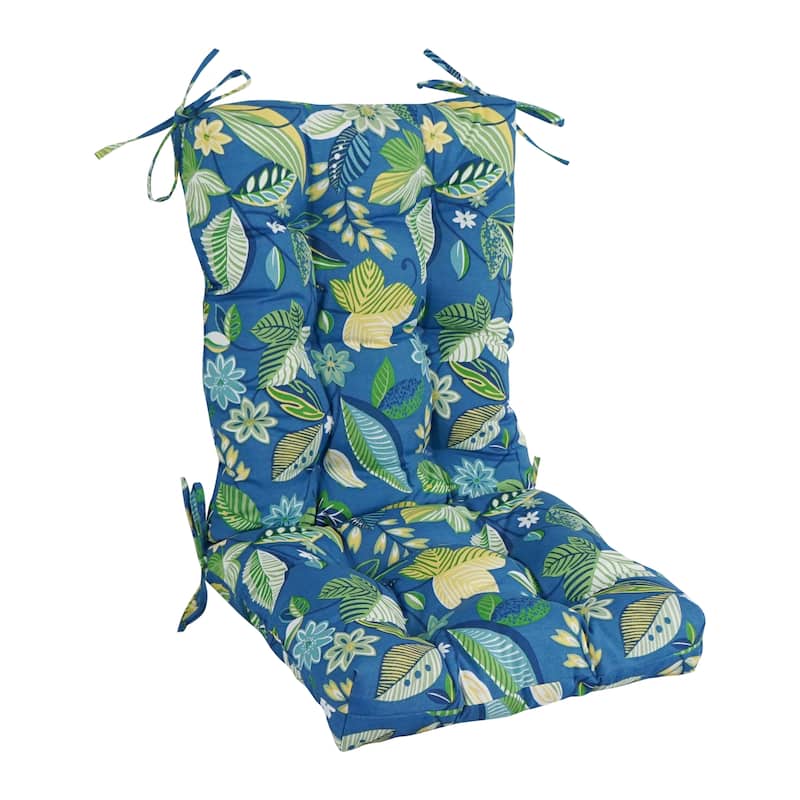 Multi-section Tufted Outdoor Seat/Back Chair Cushion (Multiple Sizes) - 18 x 38 - Skyworks Caribbean