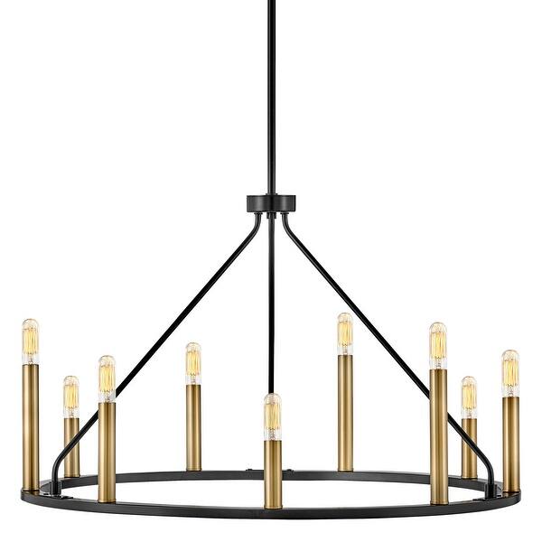 slide 2 of 3, Lark 83158 Lazlo 9 Light 30" Wide Chandelier Black