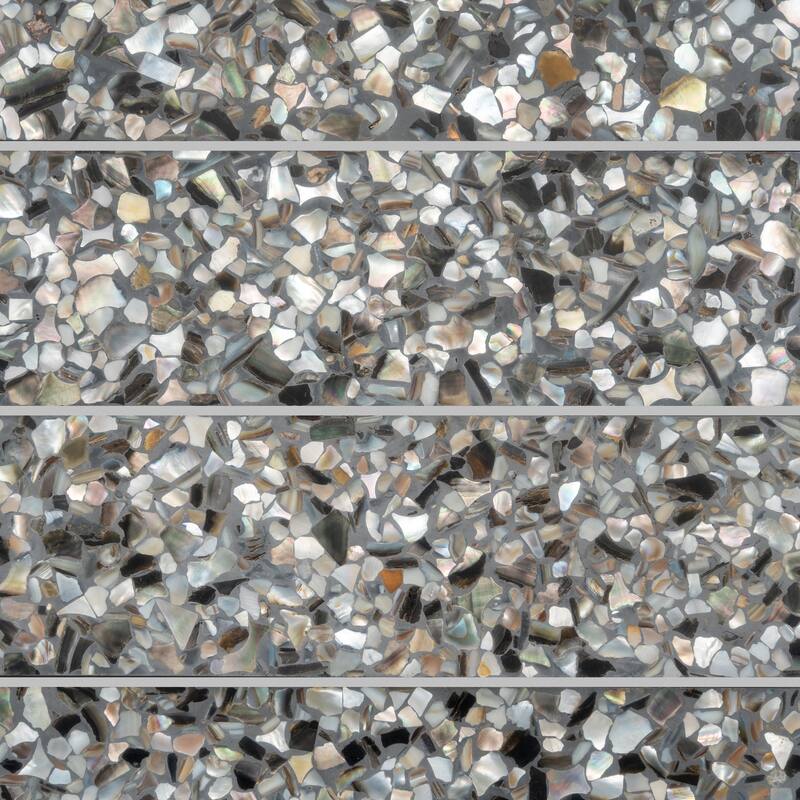 Amalfi 3x12 in. Glossy Shell, Terrazzo Elongated Subway Wall and Floor Tile (5 sq ft/case, 20-Pack)