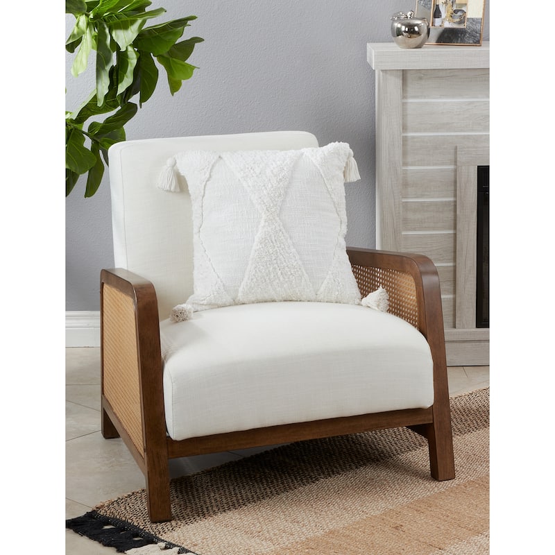 Tufted Diamond Pillow With Tassels