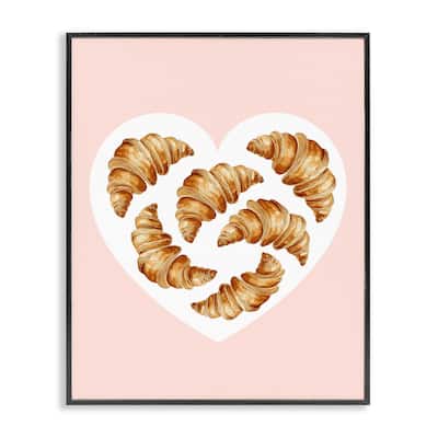 Stupell Morning Croissants in Heart Shape Framed Giclee Art Design By Lil' Rue