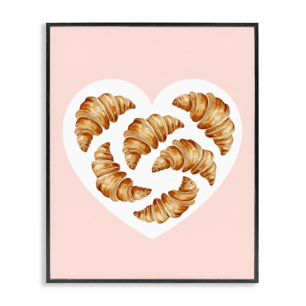 Stupell Morning Croissants in Heart Shape Framed Giclee Art Design By Lil' Rue