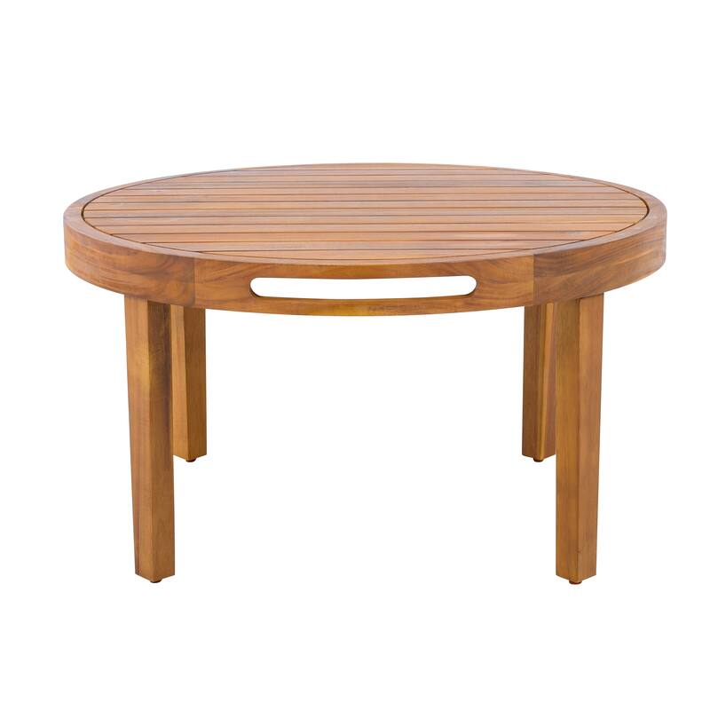 Christopher Knight Home - Outdoor 4-Piece Chat Set with Acacia Loveseat, Armchairs & Coffee Table, Handwoven Rope Accents