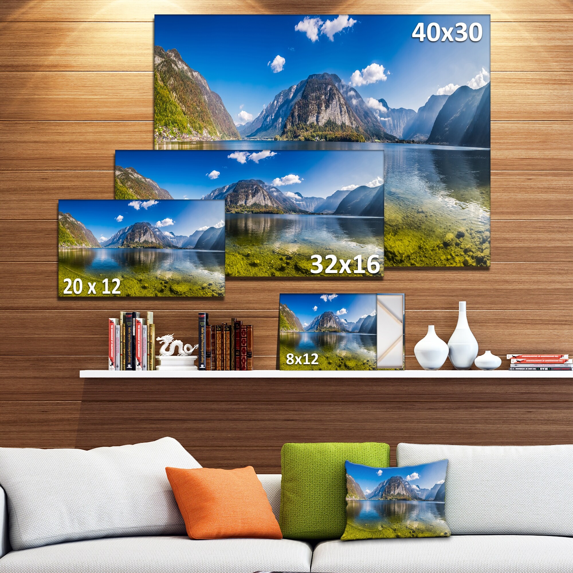 Crystal Clear Alpine Lake Landscape Art by Designart  -image