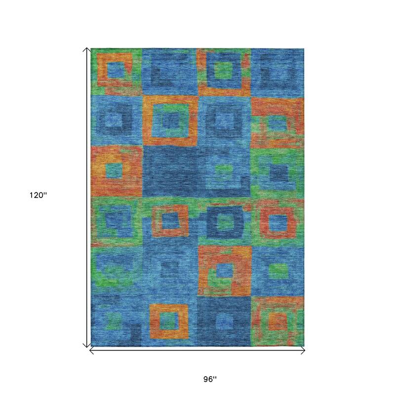 HomeRoots Geometric Transitional Rectangle Outdoor Rug