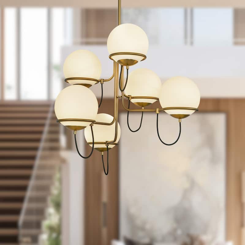 Alora Lighting CH458632 Alba 6 Light 32" Wide Chandelier