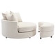 preview thumbnail 49 of 57, Roomfitters Modern 360° Swivel Barrel Chair with Hidden Storage Ottoman, Chenille Upholstery and Four Pillows