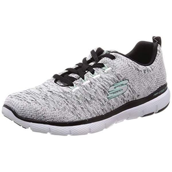 skechers black & bronze flex appeal 3.0 trainers