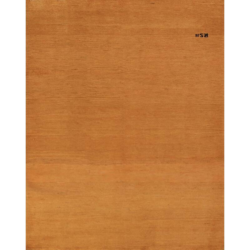 Orange Gabbeh Modern Area Rug Hand-Knotted Oriental Wool Carpet - 5'11" x 6'9"