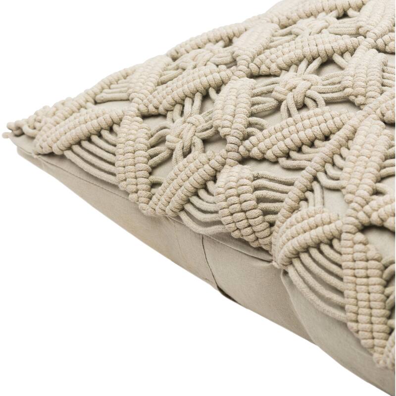 Umaiza Intricate Handwoven Throw Pillow with Long Tassels