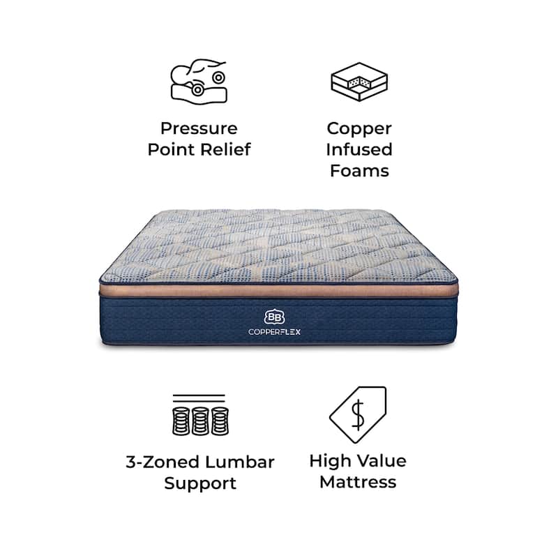 Brooklyn Bedding Copperflex 12" Hybrid Mattress
