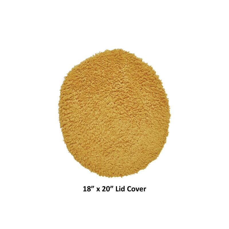 Better Trends 18 x 20 Toilet Lid Cover 100% Cotton Tufted Water Absorbent Machine Washable Lux Collection