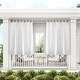 preview thumbnail 38 of 99, ATI Home Indoor/Outdoor Solid Cabana Tab Top Curtain Panel Pair 54x63 - Winter White