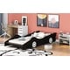 preview thumbnail 36 of 34, Race Car Twin Platform Bed with Safety Rails - Perfect for Kids