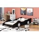 preview thumbnail 12 of 10, Twin Race Car Bed with Rails & Wood Construction - Fun for Kids