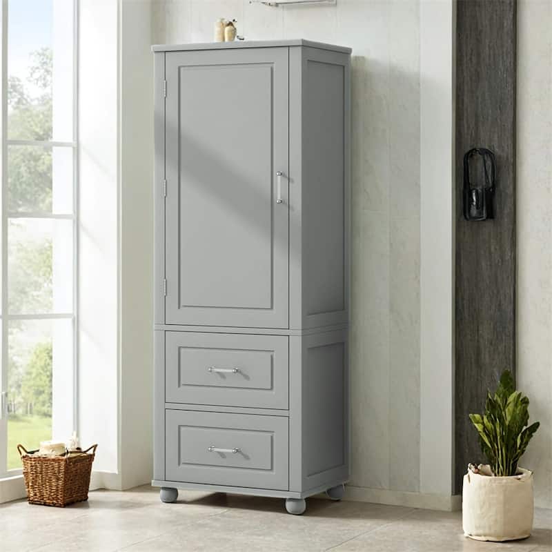 Tall Bathroom Storage Cabinet,Freestanding Storage Cabinet w/Drawers