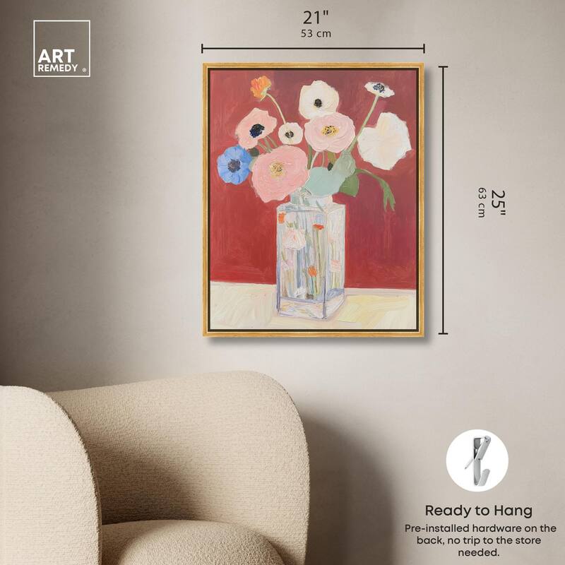 Anemones in a Vase I Canvas by Art Remedy
