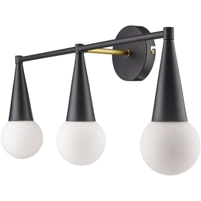 Livabliss Judson Traditional Wall Sconce - 4"L x 24"W x 9"H - Black/White